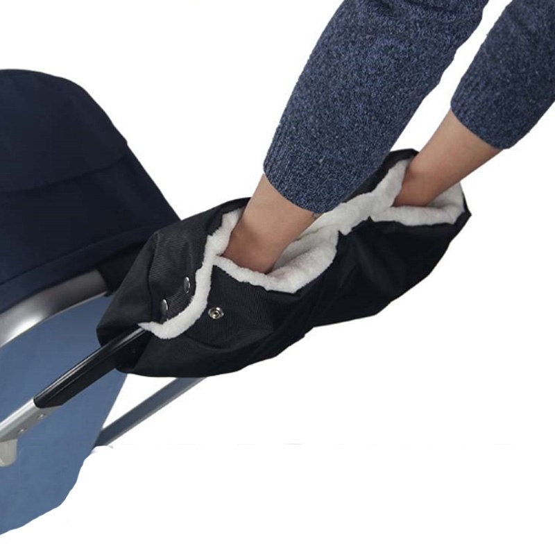 Warm Baby Winter Stroller Gloves Thicken Stroller Hand Muff Pram Accessories Waterproof Kids Pushchair Hand Cover Fur Mittens - Korvel