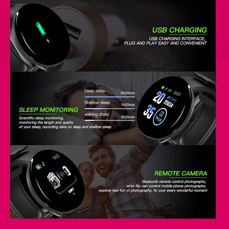 Bluetooth Smart Watch Men Blood Pressure Round Smartwatch Women Watch Waterproof Sport Tracker WhatsApp For Android Ios - Korvel