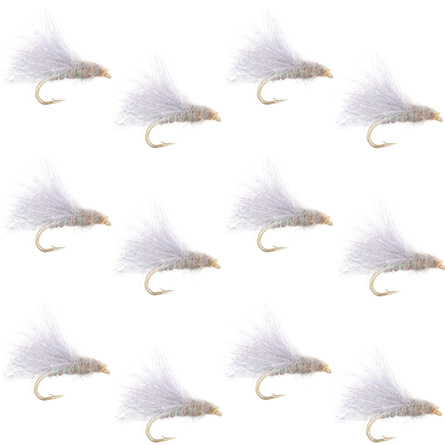CDC Baetis Emerger BWO Moscas de Pesca Húmedas - 1 Docena, Tamaño 14