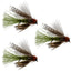 Paquete de 3 Moscas Emerger Caddis CDC Verde Oliva - Tamaño 12