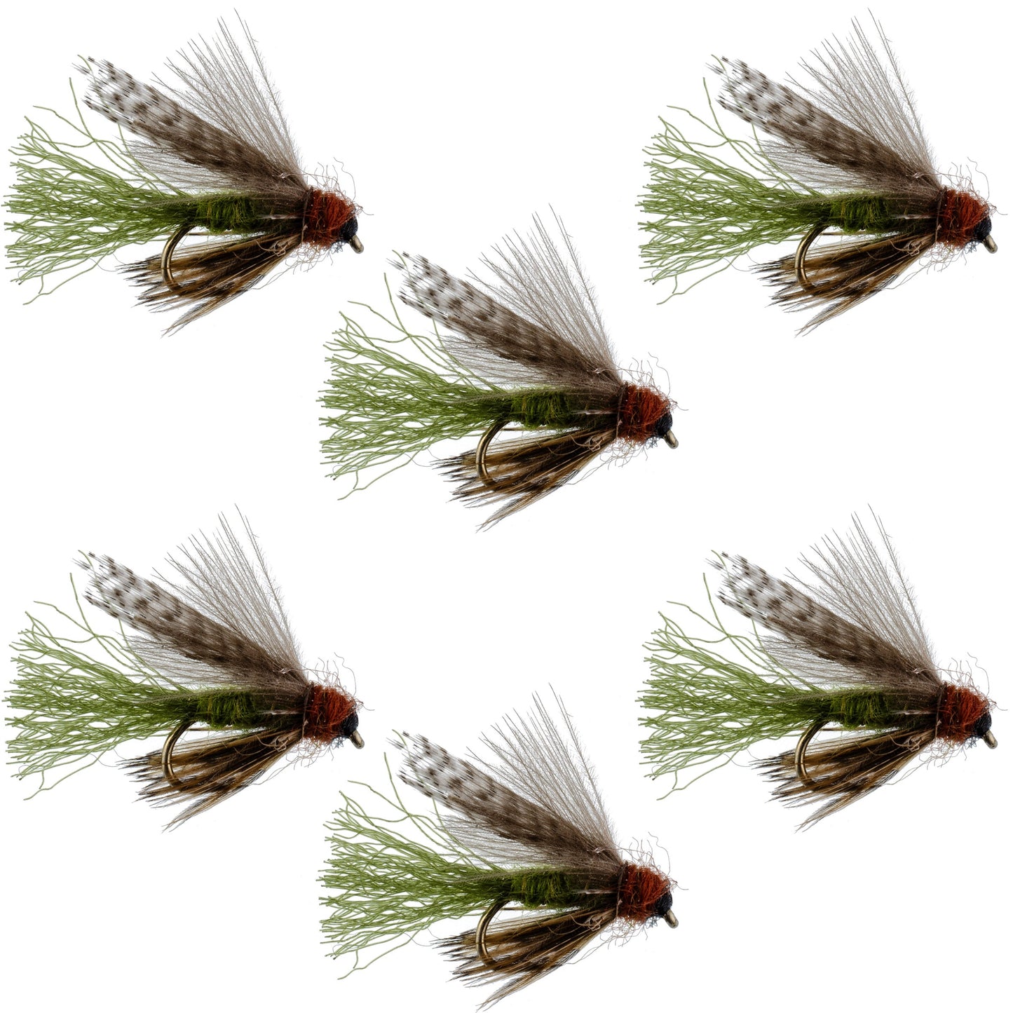 Mouches émergentes CDC Olive Caddis - Taille 14 (Paquet de 6)