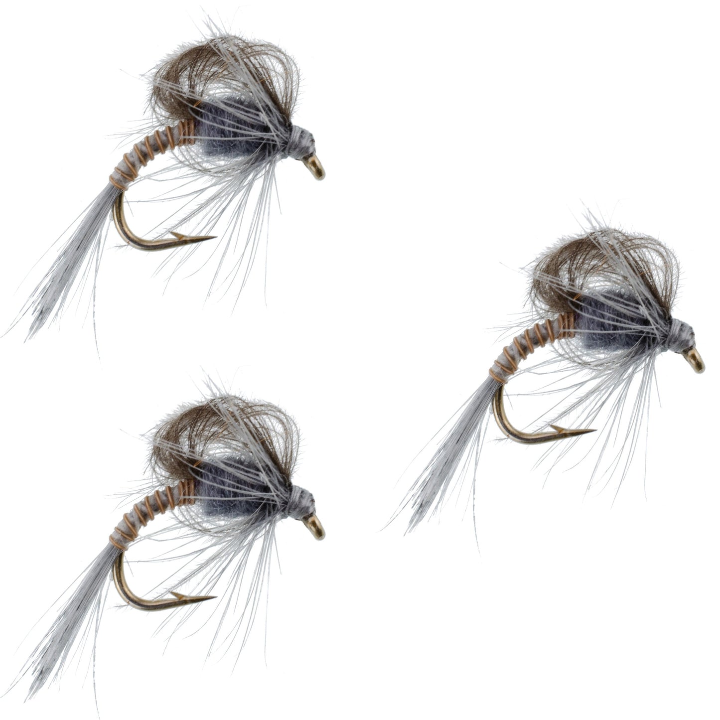 3 Pack CDC Loop Wing Adams Emerger Fly - Size 16