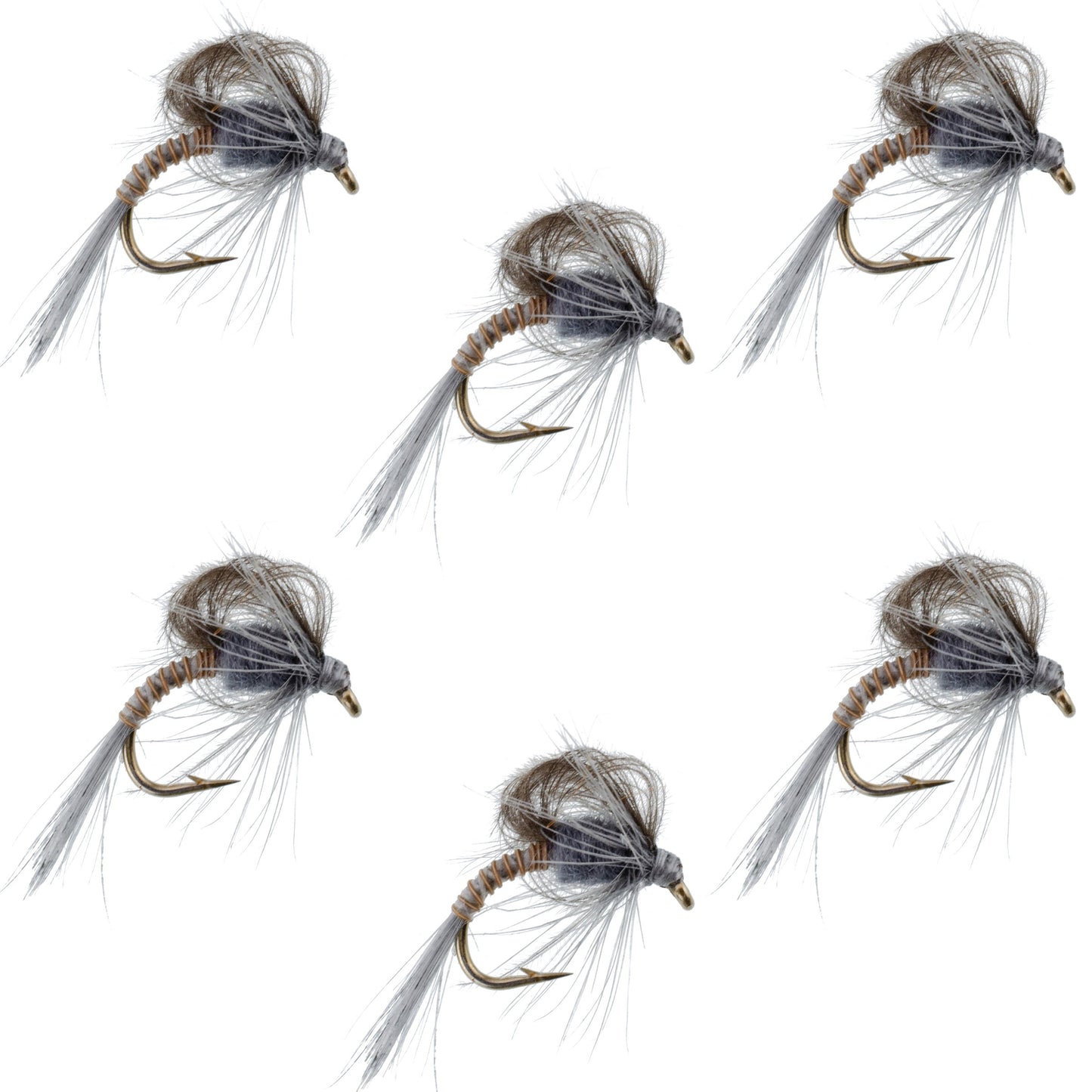 Mouches émergentes CDC Loop Wing Adams - Taille 16 (Pack de 6)
