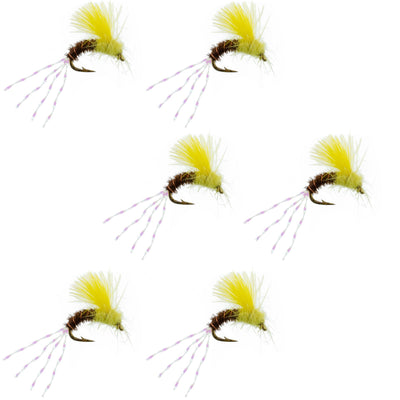 CDC Pale Morning Dun Emerger PMD Wet Fly Fishing Fly - Size 18 (6 Pack)