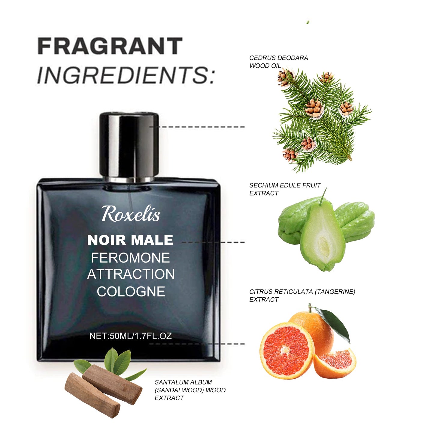 Noir Male Feromone Attraction Cologne, Fragrance Refreshing Mild Not Pungent Lasting Fragrance Release Charm Date Atmosphere Perfume - Korvel