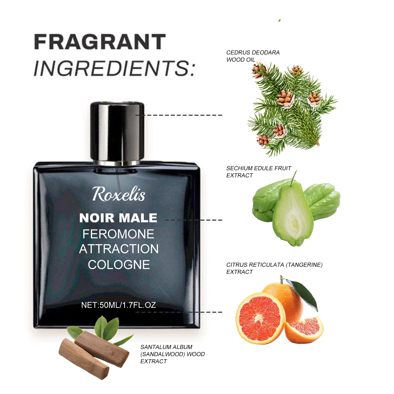 Noir Male Feromone Attraction Cologne, Fragrance Refreshing Mild Not Pungent Lasting Fragrance Release Charm Date Atmosphere Perfume - Korvel