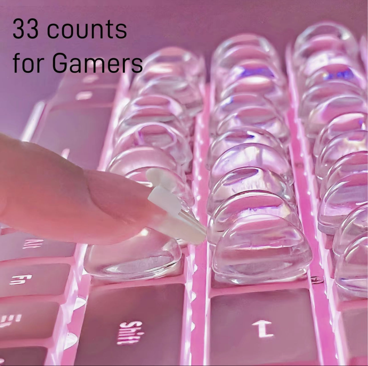 ClearType Nail-Friendly Stickers - 33 Transparent Glass Keyboard Stickers