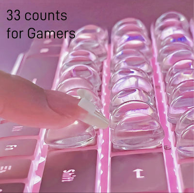 ClearType Nail-Friendly Stickers - 33 Transparent Glass Keyboard Stickers