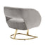 COOLMORE Upholstered Tufted Living Room Chair Textured Linen Fabric Accent Chair with Metal Stand - Korvel