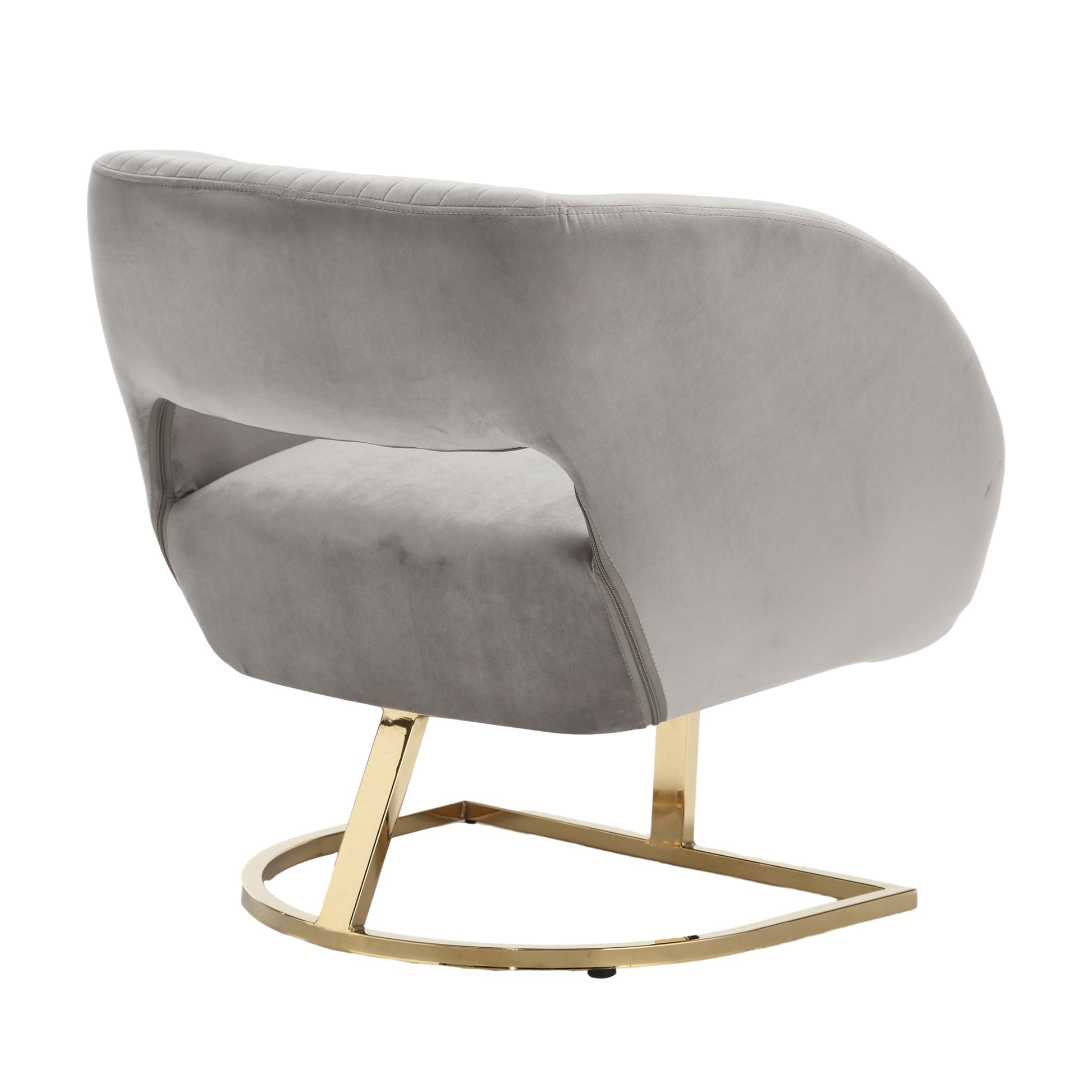 COOLMORE Upholstered Tufted Living Room Chair Textured Linen Fabric Accent Chair with Metal Stand - Korvel