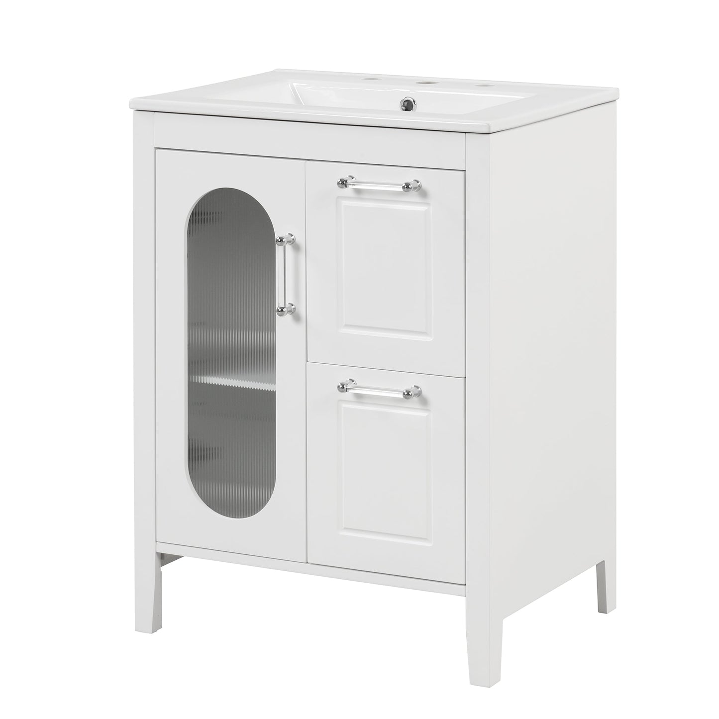 Elegant 24" Bathroom Vanity with Sink and Storage