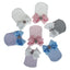 Chapeau en tricot rayé rose scintillant pour bébé avec un grand nœud