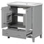 30inchgrey Bathroom Vanity with Sink ComboMulti-functional Bathroom Cabinet with Doors and Drawer Solid Frame and MDF Board - Korvel