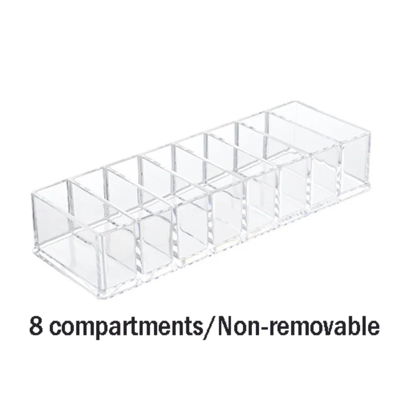 Household Transparent Divided Cosmetic Storage Box Sorting and Detachable Plastic Desktop Storage Box - Korvel