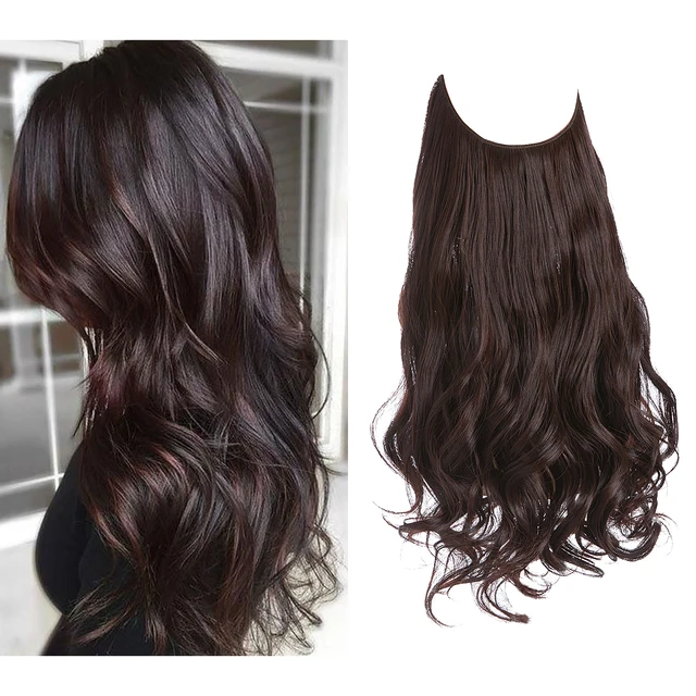 One-piece women's hair extension piece with abundant hair volume U-shaped fishing line invisible and natural long curly hair - Korvel