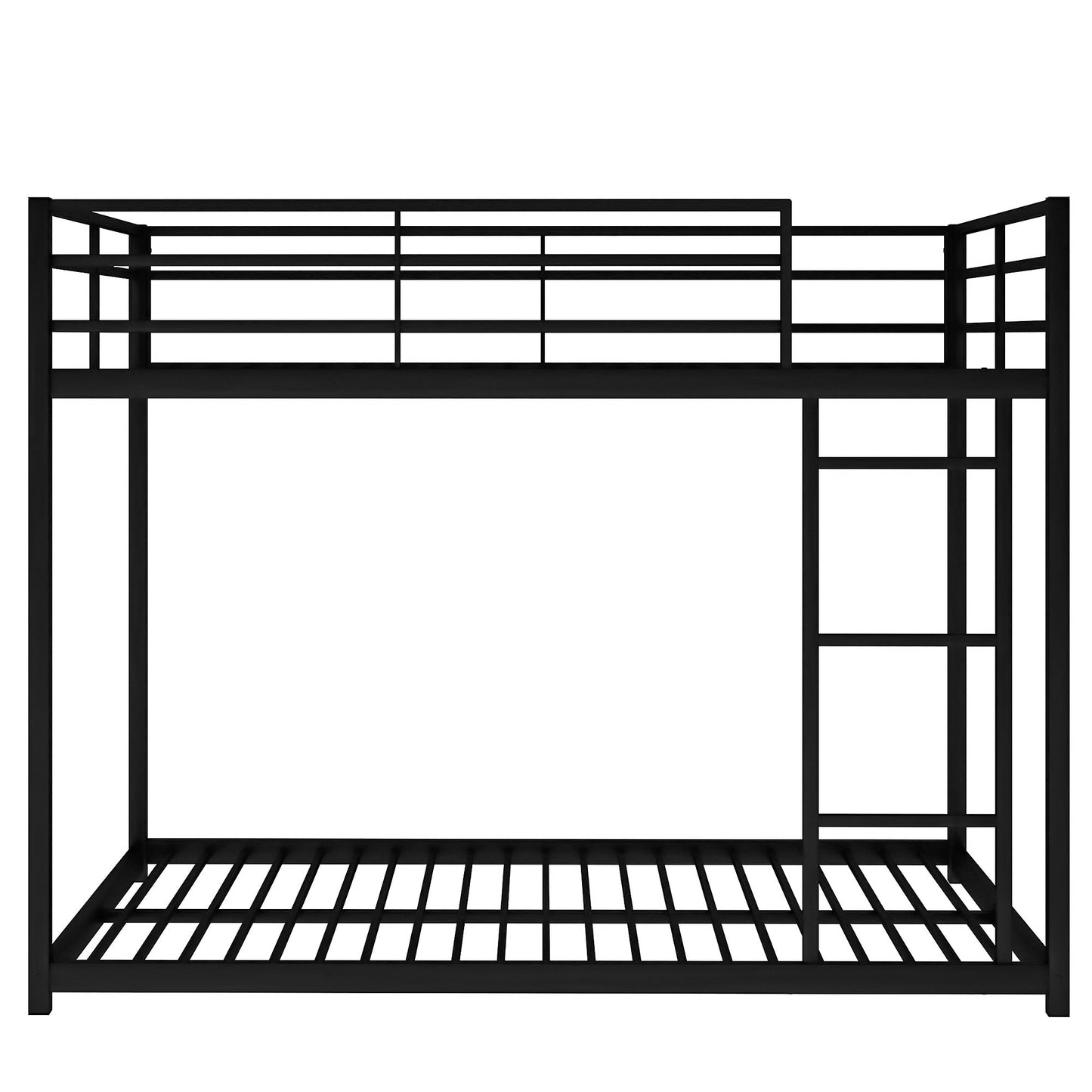 Full Over Full Metal Bunk Bed with Ladder - Black