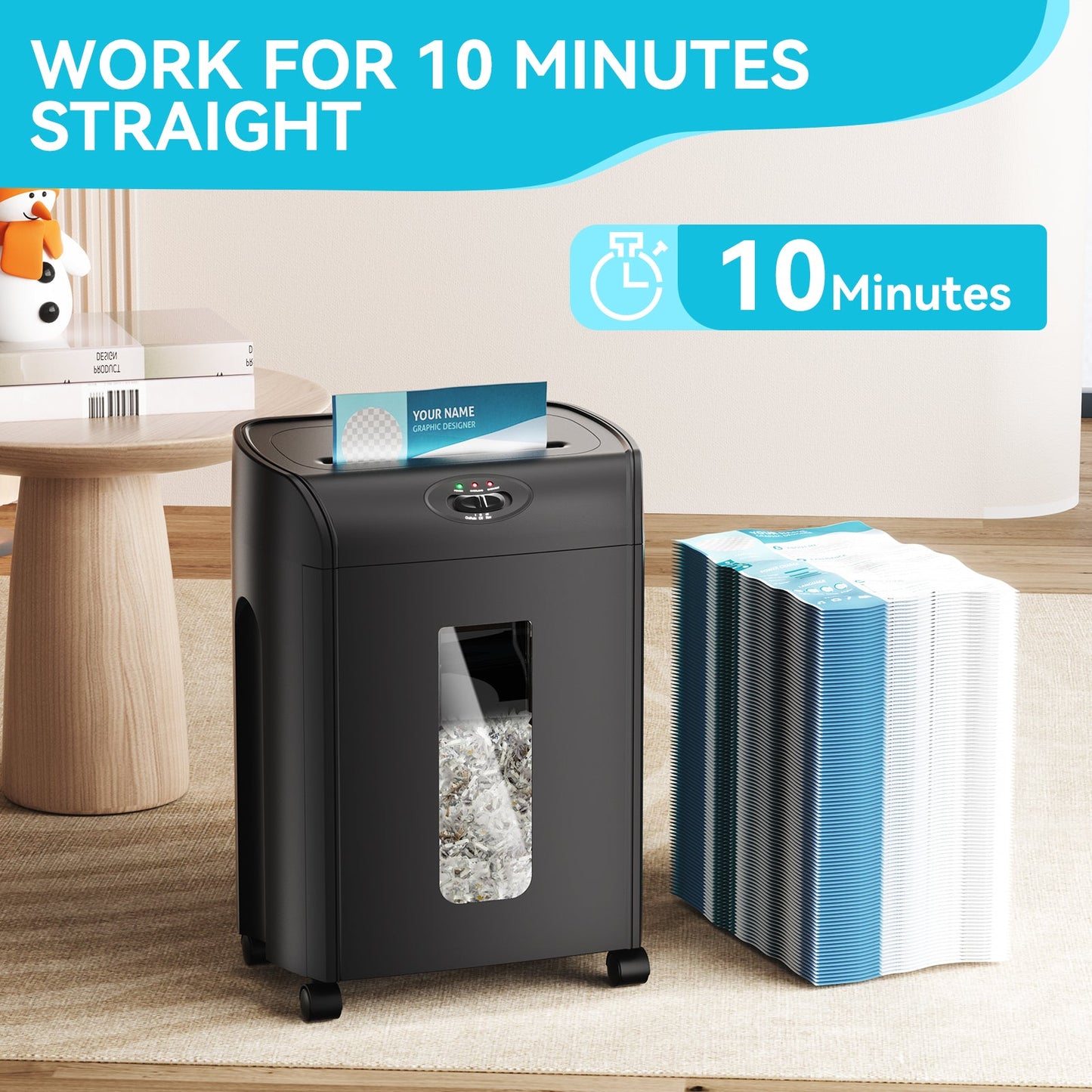 Heavy Duty Cross Cut Paper Shredder - 15 Sheets Capacity