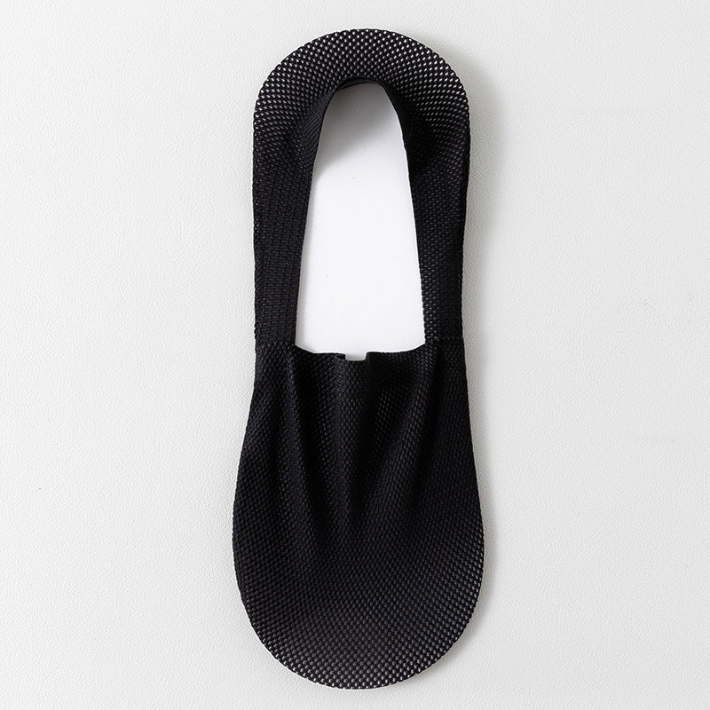 Men's thin breathable mesh boat socks short socks shallow mouth ice silk invisible socks ﻿ - Korvel