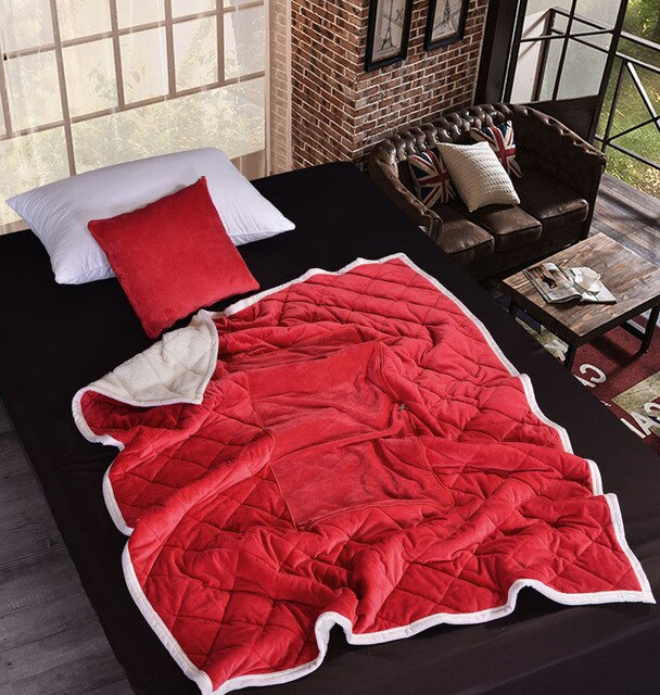 2 in 1 Flannel Cushion Blanket car sofa lumbar throw pillow air conditioning blanket foldable patchwork quilt blanket Bedding - Korvel
