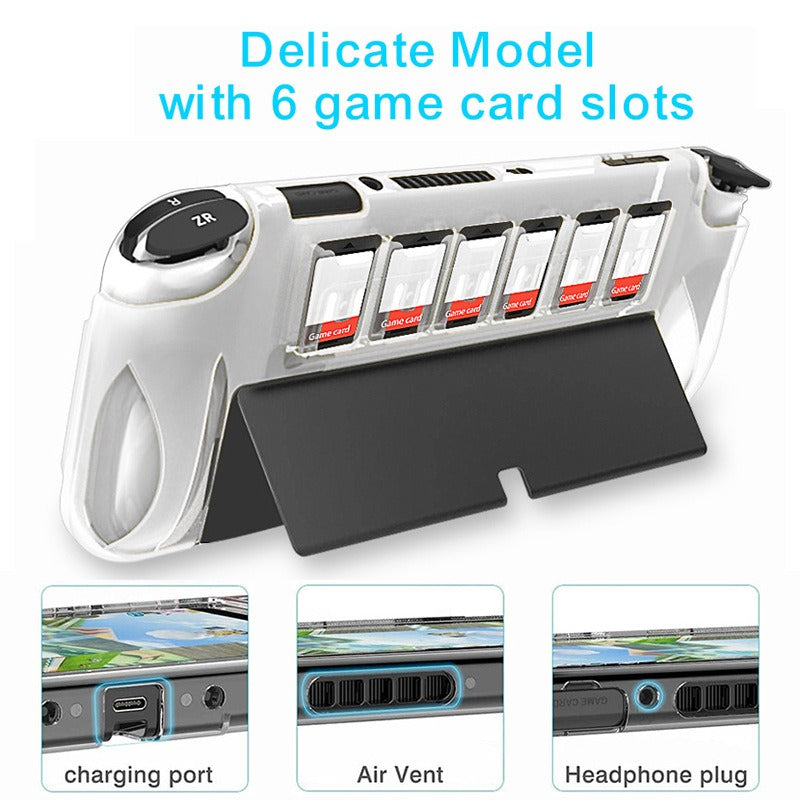 Suitable for Switch OLED new TPU protective case with card box storage NS host protective cover dual card slot - Korvel