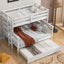 Wood Twin over Full Bunk Bed with Twin Size Trundle  White - Korvel