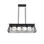 5-light farmhouse pendant light, metal pendant light island fixture, modern rectangular island light, pure black (no bulb) - Korvel