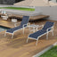 Conjunto de Sillas de Lounge de Exterior de 3 Piezas con Respaldo Ajustable