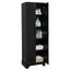 Storage Cabinet with Two Doors for Bathroom, Office, Adjustable Shelf, MDF Board, Black - Korvel