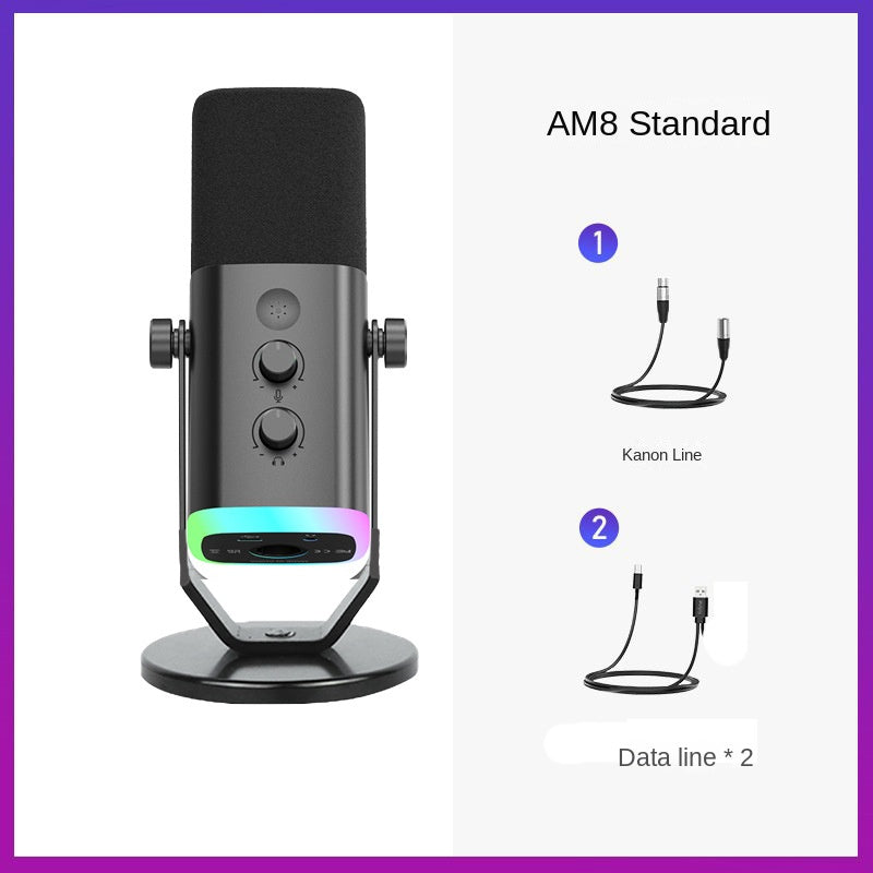 Condenser Microphone for Computer Live Streaming Karaoke Recording Audio Pickup Capacitor Mic for Mobile Phone Universal Karaoke Singing Gaming - Korvel