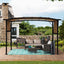 12 x 9 Ft Outdoor Pergola with Retractable Shade Canopy