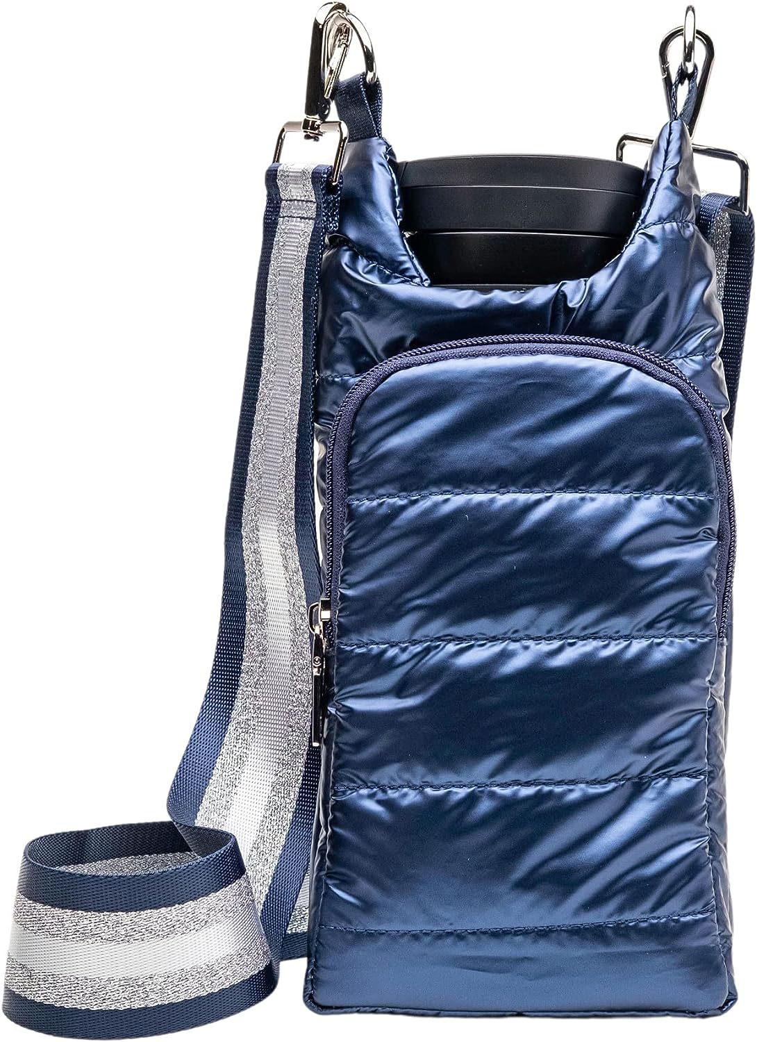 Winter outdoor down bottle cover portable fashion shoulder belt kettle bag hand-held oblique heat preservation cup sleeve - Korvel
