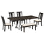 Traditional 6-Piece 78inch Trestle Extendable Dining Table Set with One 18inch Removable Leaf Distressed White - Korvel
