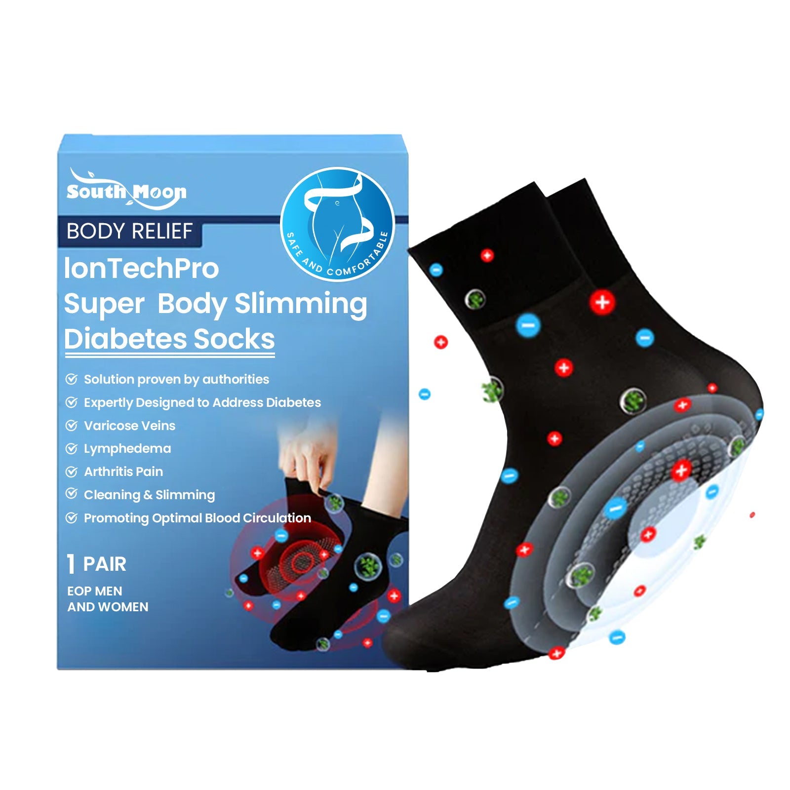 Lon Tech Pro Super Body Slimming Diabetes Socks, Breathable Soft And Comfortable Non-slip Foot Care Socks - Korvel