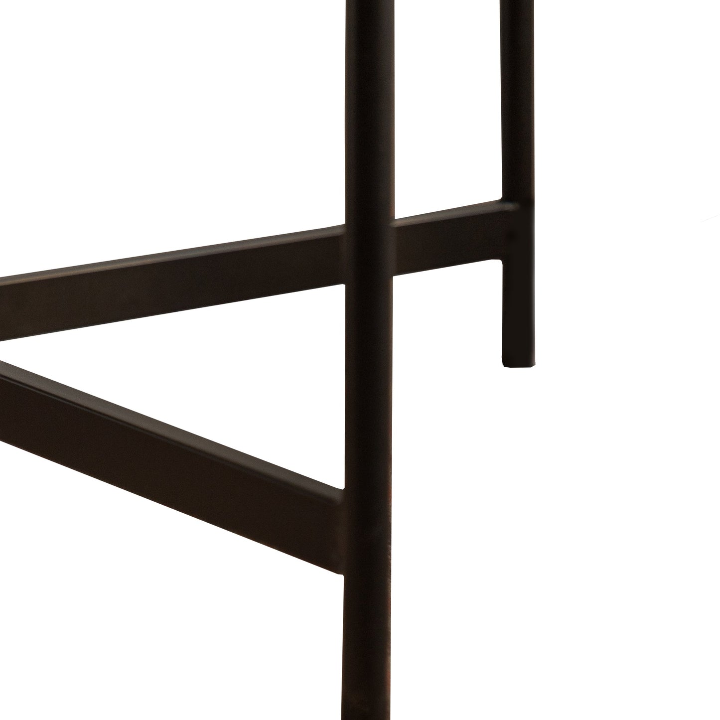 33"Modern Thread Design Round Coffee Table MDF Table Top with Cross Legs Metal Base - Korvel