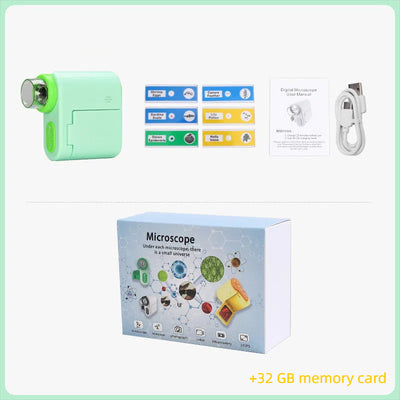 Handheld portable screen with camera microscope for children's science, high school students' toys can see bacteria 1000 times - Korvel