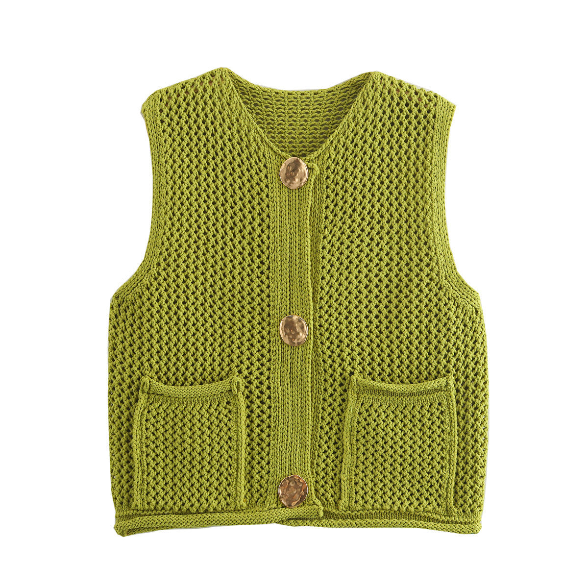 Versatile Crochet Hollow Vest in Solid Colors