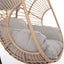 Outdoor Indoor Swing Egg Chair Natural color wicker with beige cushion - Korvel