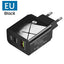 PD12W charger 5V 2.4A European, American and British standard charging head Type-C adapter PD+USB charging head - Korvel