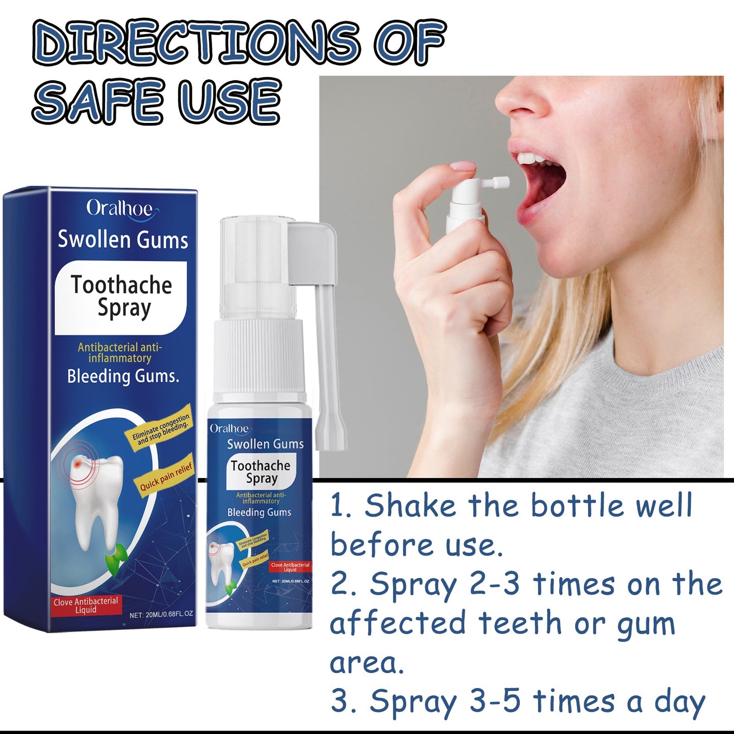 Spray Premium pour Soulagement des Douleurs Dentaires pour Confort Oral