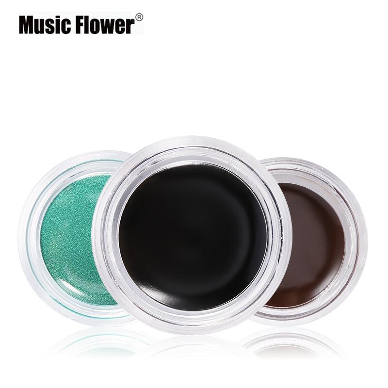Music Flower 5 colors Waterproof Eyeliner Gel Eye Makeup Eye Liner With Brush 24 Hours Long-lasting Eyelid Black Cosmetic Gel - Korvel