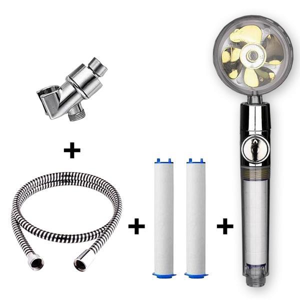Propeller Shower Turbocharged Shower Head Shower Head Shower One-Button Water-Stop Shower - Korvel