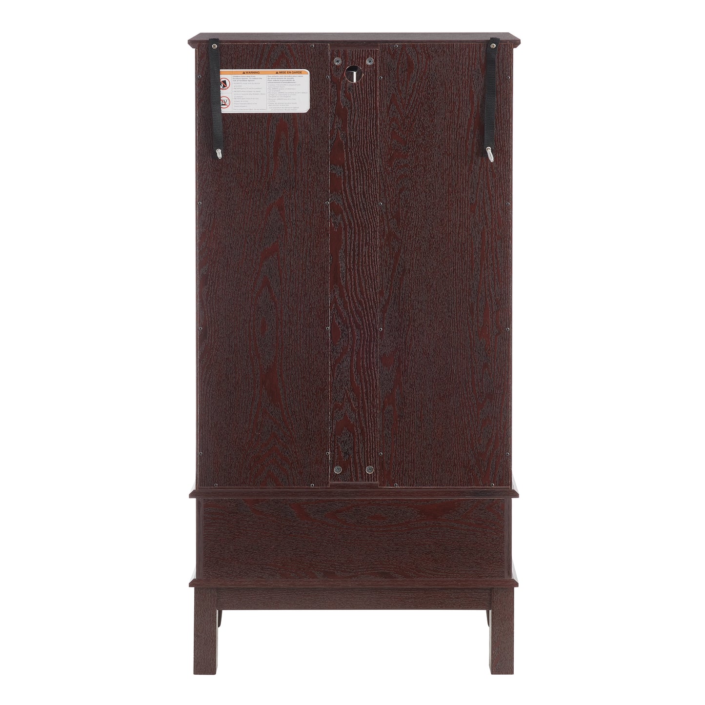 Curio cabinet lighting glass cabinet with adjustable glass frame, 2 doors and 1 drawer with light bulb, dark cherry color - Korvel