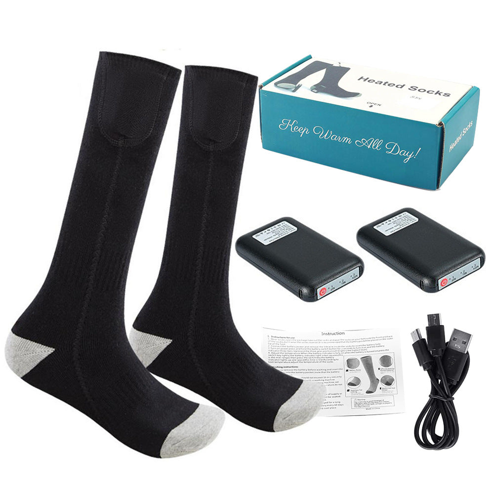 3-speed heating socks with charging intelligent heating warm feet outdoor anti cold long socks for warmth - Korvel