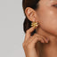 Boucles d'oreilles en acier inoxydable plaqué or avec motif floral