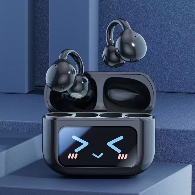 Open Ear Clip Wireless Earbuds BT 5.4 Sports Earphones Built-in Mic Fitness Headphones Waterproof Headset for Workout/Running - Korvel