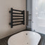 Towel Warmer 6 Bar Electric Heated Towel Rack Wall Mount Plug-in/Bath Towel Heater Matt-Black - Timer - Korvel