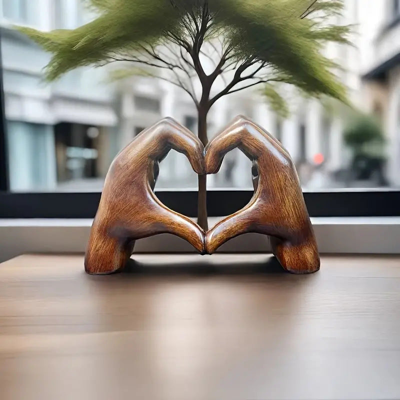 Creative Mother's Day heart-shaped resin statue gift home living room desktop decoration - Korvel