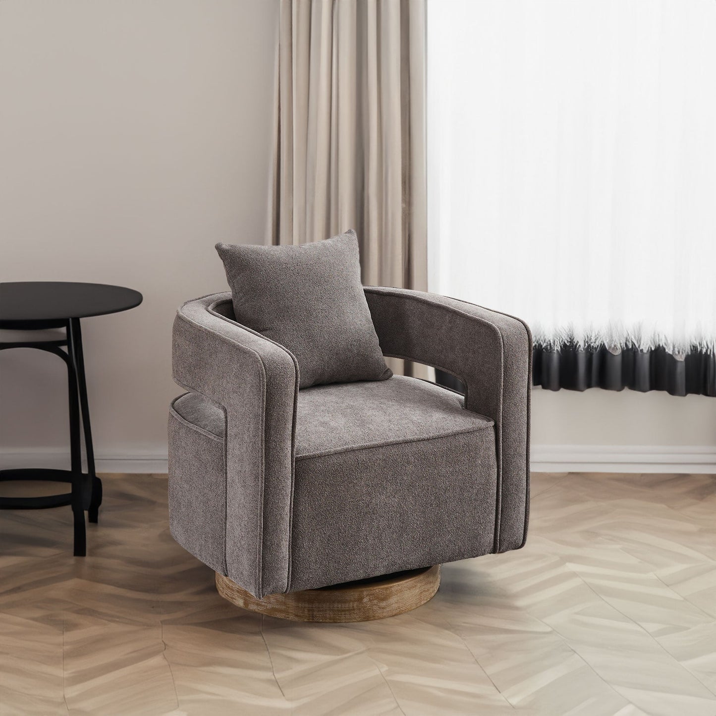 Fauteuil pivotant accent de 29,1"L - Confort moderne en charbon