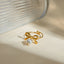 Elegant Stainless Steel Pearl Bow Ring