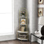 Gold 4-Tier Corner Bookshelf, Modern Style, Plant Stand with Metal Frame - Korvel